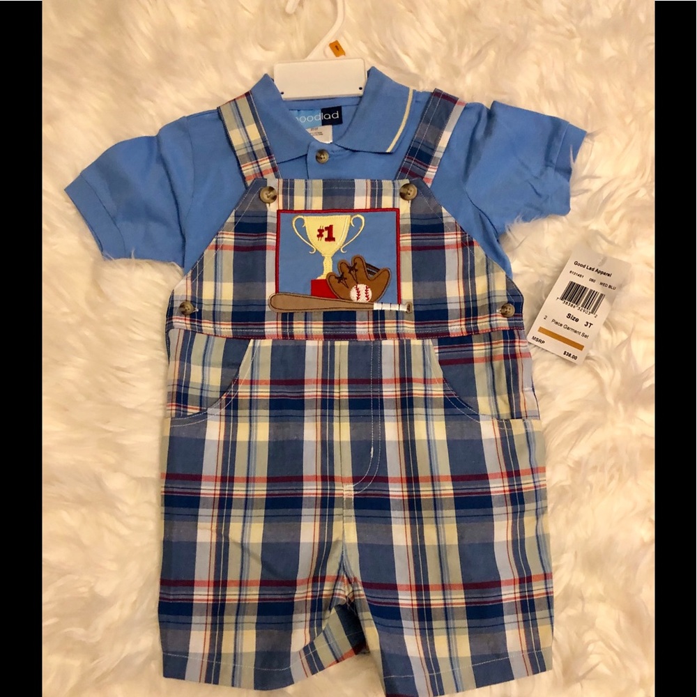 3T  Boys 2 Piece Overall Set